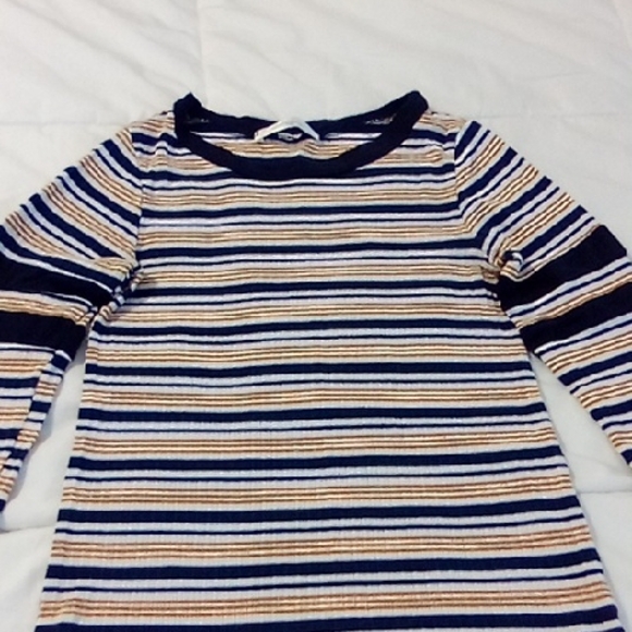 Striped Long Sleeve Top in Navy and White - Picture 2 of 9